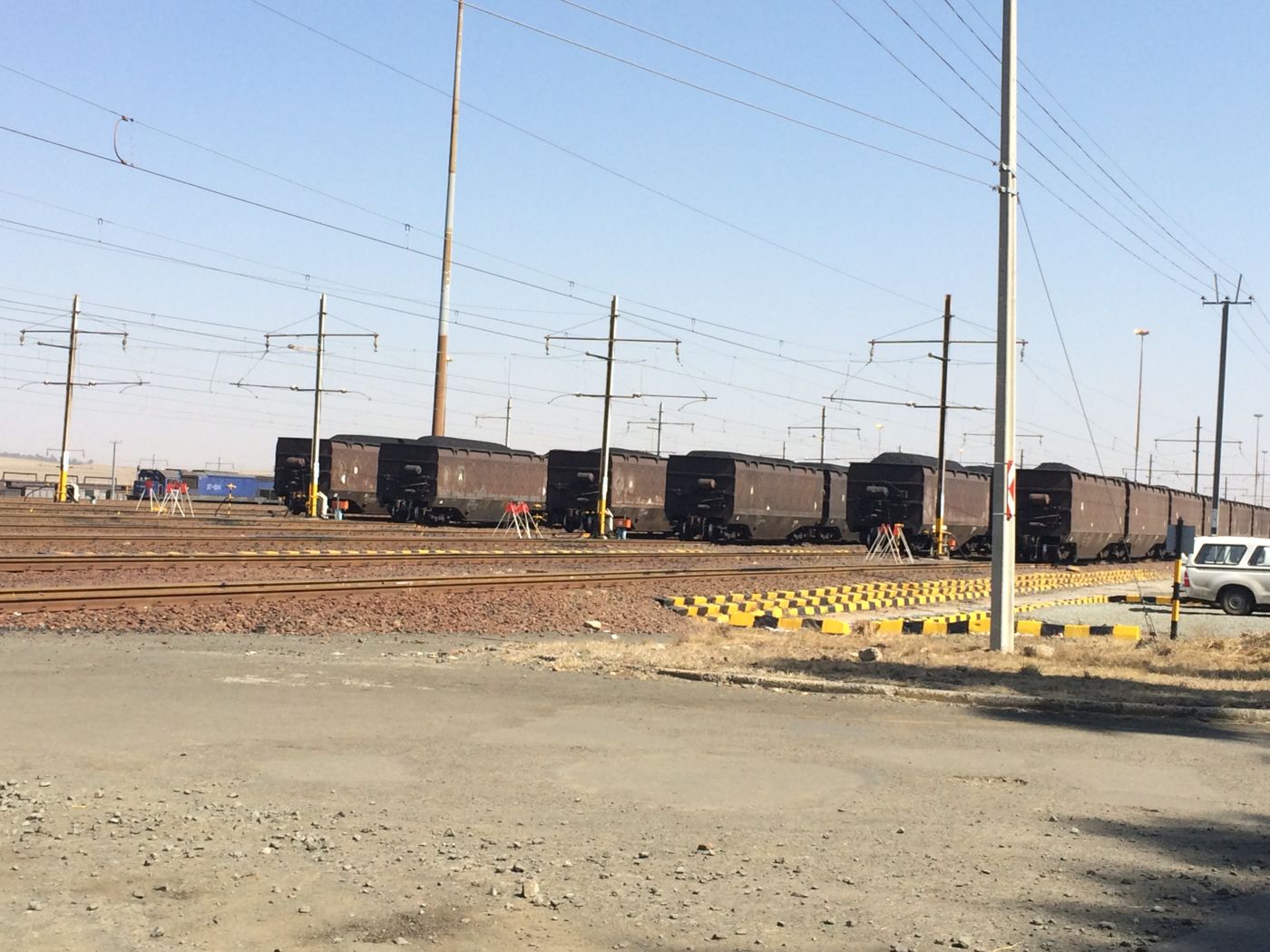 Loaded coal wagons standing in the Ermelo yard.
